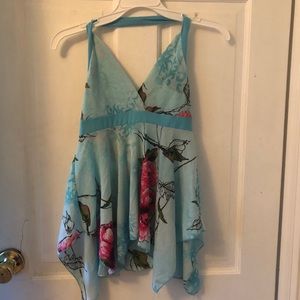 Blue Floral Halter Size M